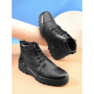 TSF Flexible & Comfort Uniform Police Boots With Zip (768-BLK)